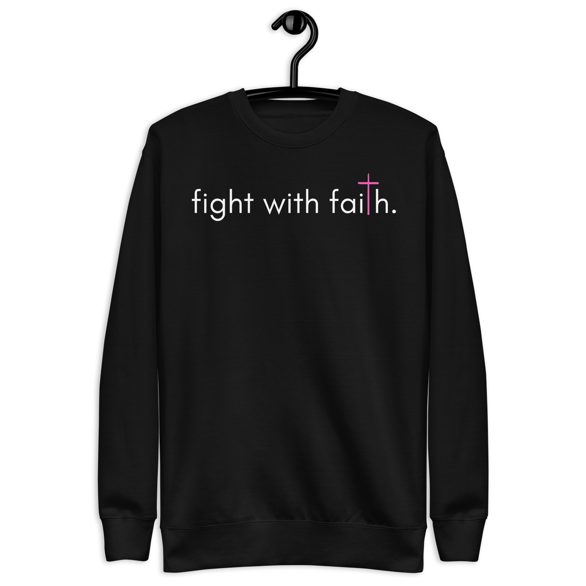 Faith Pink Cross Unisex Premium Sweatshirt